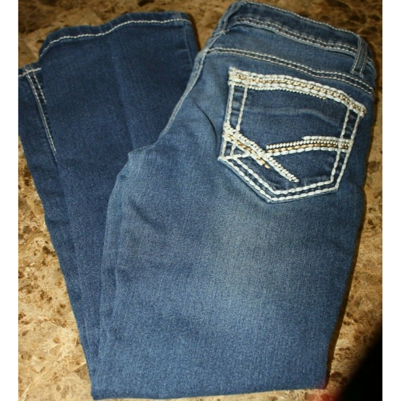 Faded Glory Jeans Super Dark Wash Adjusatble Strap Women's Size 7 VGUC - Picture 2 of 5